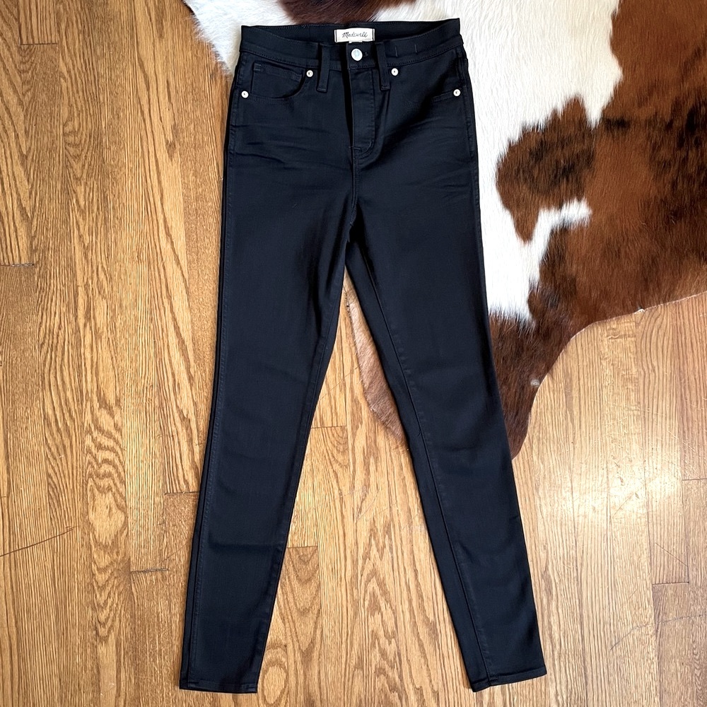 Madewell 10 inch High-Rise Stretch Skinny Jeans, Black, size 26 tall